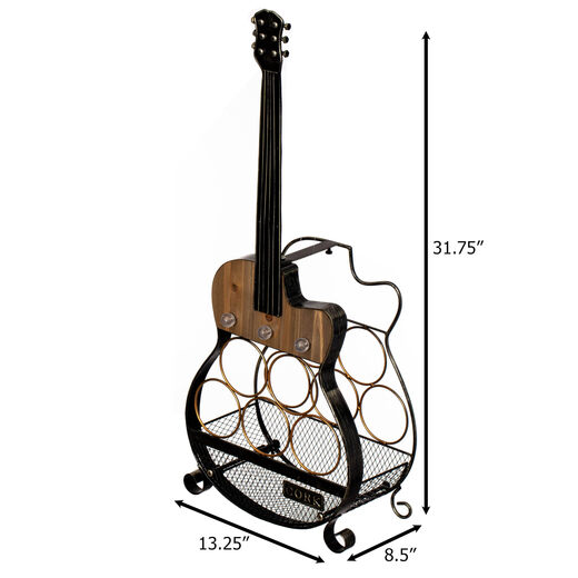 Vintiquewise guitar-shaped 5-bottle wine rack floor-standing metal ornaments home bar decoration