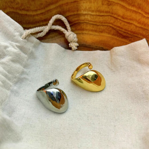 Yilian simple water drop ring for women geometric irregular exaggerated fashion metal opening ring ins niche index finger ring trend JZ7371-1 opening adjustable