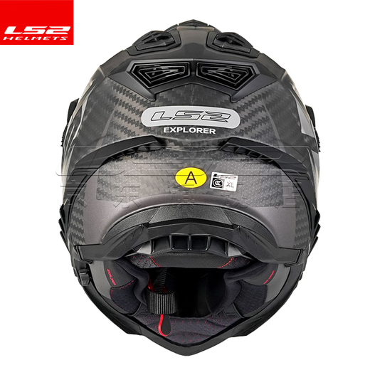 LS2 Carbon Faser Offroad-Zughelm-Motorradhelm Männer und Frauen Motorrad vier Jahreszeiten Anti-Fog Dual Lens MX701 Kohlefaser 6K-dumme Schwarz L (55-56)