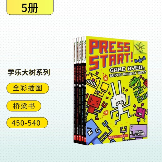 Super Cube Rabbit Press Start 1-5 volumes free audio Xuele Big Tree Branches series Full-color hilarious best-selling chapter book Bridge book Lens 450-540L English original version 6-12 years old Xuele Big Tree Series American Xuele Publishing House Primary school teaching aid