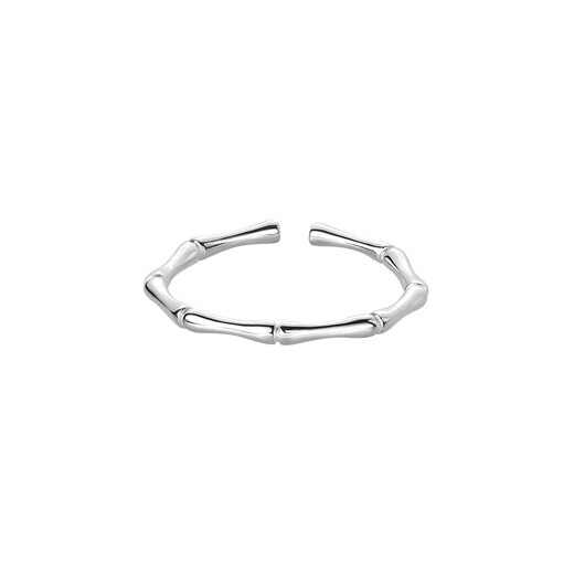 Xiangnan 999 sterling silver bamboo ring women's vegetarian ring index finger ring niche high-end tail ring light luxury open ring gift 999 silver bamboo ring