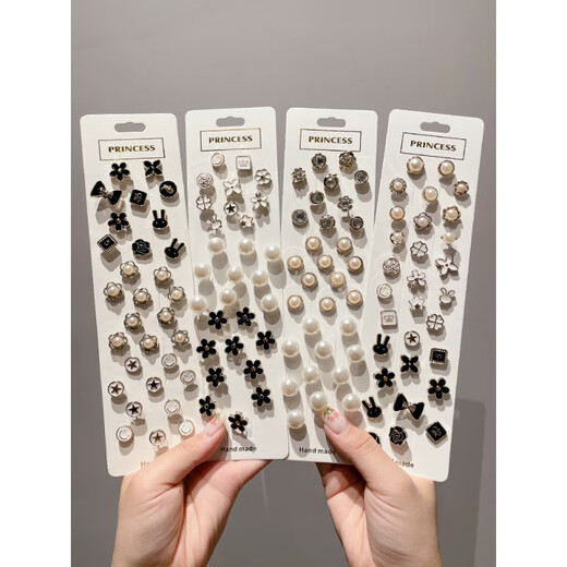 Fat Donglai's same style neckline anti-exposure brooch button hidden buckle, no sewing artifact, invisible female pin to fix the breast of clothes, five-petal flower (pack of 10)