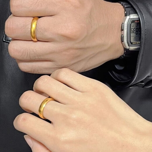 Sanskrit 9999 pure silver ancient heritage gold-clad silver ring couple ring for men and women Valentine's Day frosted gift