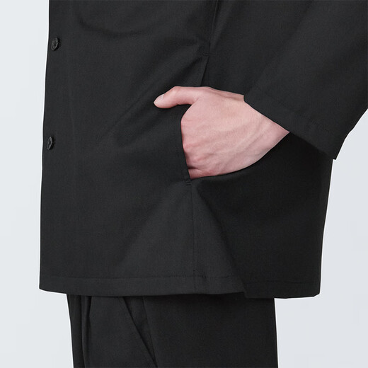 无印良品 MUJI 男式 夹克 长袖 男士外套男款春秋 西装小西服AC1W3A4S 黑色 XL(180/104A)