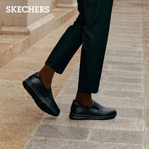 Skechers Herrenschuhe Sommer Ein-Fuß-Geschäftspendelschuhe weiche alleinige Arbeitsschuhe bequeme Freizeitschuhe flache Lazier Schuhe 77157