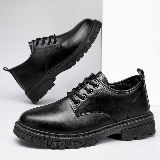 Playboy Leather Shoes Men's Shoes 2025 New Autumn and Winter Genuine Leather British Style Business Casual Leather Shoes Men's Formal Shoes Men's Black 42