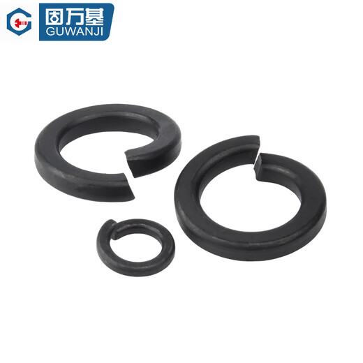 Guwanji 65MN manganese hardened black open spring washer national standard high strength 8.8 grade spring washer thickened elastic washer 65 strong material M12 (100 pieces)