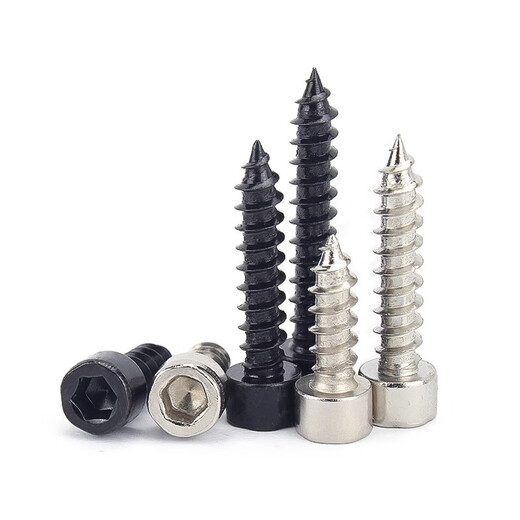 Jinchao grade 8.8 black nickel-plated hexagonal self-tapping screws 304 stainless steel audio box speaker screws M2-M6 304-M5*20 (20 pcs)