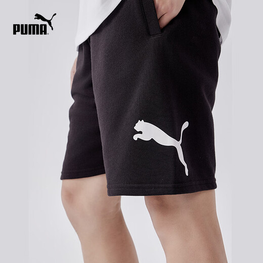 彪马（PUMA）宽松直筒印花跑步运动短裤男子夏季百搭休闲五分裤683443 黑色-01 2XL (190/86A)