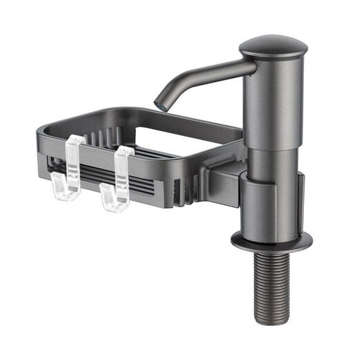 Jiumu Wangshijia kitchen soap dispenser sink detergent dispenser storage rack household dishwashing basin detergent dispenser soap dispenser box gun gray upgraded model with storage rack