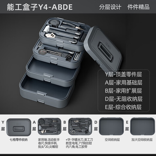 GREENER Tool Box Home Storage Box Multifunctional Hardware Art Box Portable Large Car Tool Set Lithium Battery Y4ZBCJ Player Set Electric Grinding Layer