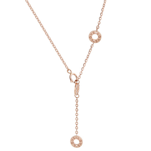 Sen uses 2025 18K rose gold gold O-shaped adjustable love necklace k gold plain gold women's necklace 18K gold 45cm1.75g