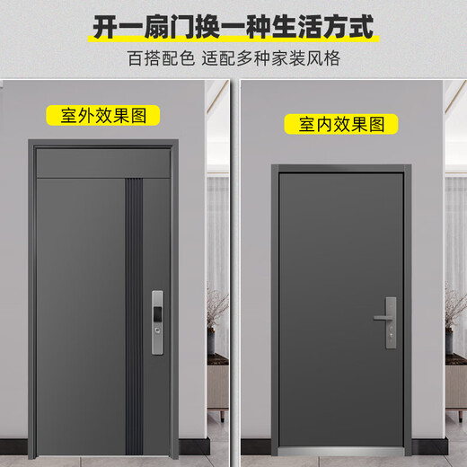 宇安盾防盗门甲级入户门家用安全门子母门静音进户门别墅门发泡填充定制 豪华机械锁 单门2250*1050
