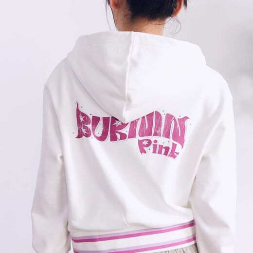 BURNINPINK BURNIN*撞色罗纹烫钻短款拉链开衫外套女潮流街头卫衣百搭秋 藏蓝 S