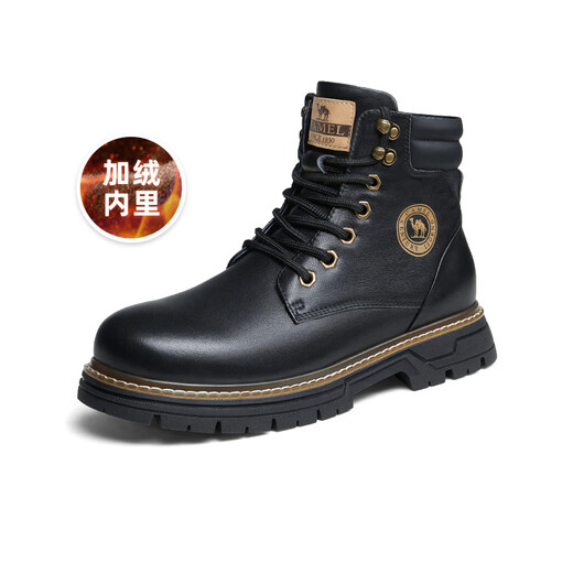 Kamel (Kamel) Martin Boots Herrenschuhe, dick gestärkte Arbeitsstiefel, High-Top-Freizeitschuhe im britischen Stil im Freien, G13W076028 Schwarz, Inner Lilac 42