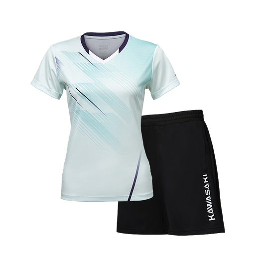 Kawasaki Kawasaki Badminton Uniforme for Women Professional Sports V-Neck Sleeves courts + shorts Suit B2813 Matcha Green 3xl