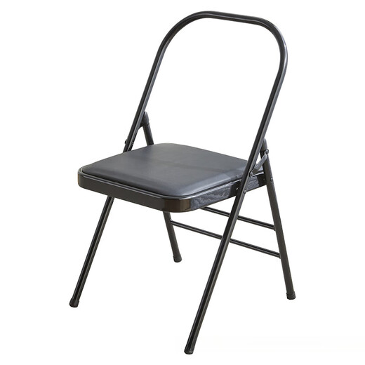 Milan Yoga Chair Yoga Supplies Iyengar Assistive Equipment Folding Black Pilates Chair PU Surface Special Folding Yoga Stool Three Beam Black Thickened 1 Point 2 Tube Wall Model