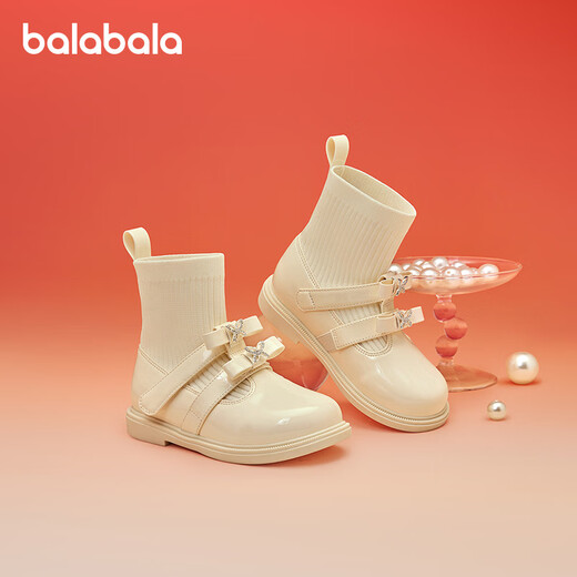 Balabala children's shoes children's boots mid-tube socks boots girls' shoes 2025 spring sweet trendy shoes 208125141036
