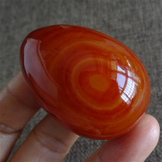 DRJEFUN Natural Red Agate Egg Handle Parts Raw Stone Ornaments Angry Management Egg Actual Practice Play No. 3527 Actual Practice One
