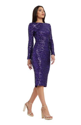 Dress the Population Women's Bodysuit Violet Large