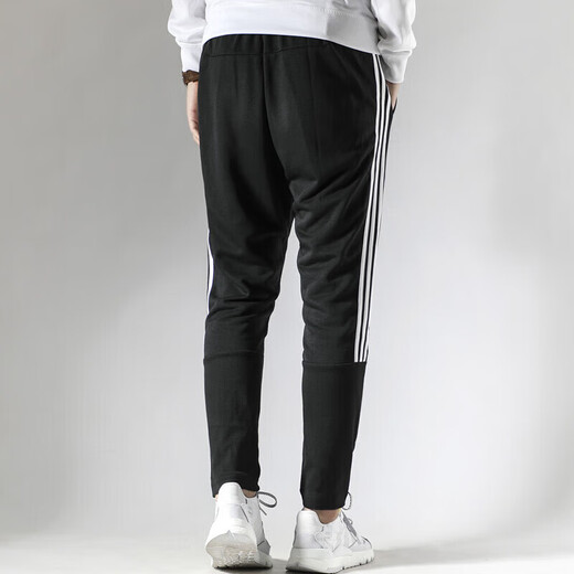 Pantalones para hombres adidas 2025 primavera nueva pantalones de chándal pantalones de chándal delgados de cierre civil suelto transpirable pantalones cómodos dt9901 blanco y negro s