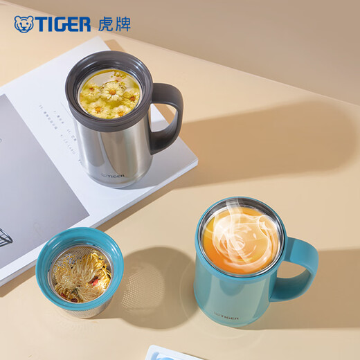 TIGER thermal insulation cold cup tea filter cup office cup CWM-A050-XC stainless steel color 500ml