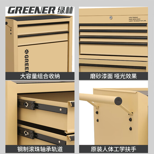 GREENER trolley industrial style coffee oil painting materials mobile household tools file storage cabinet storage rack rococo white simple European storage trolley