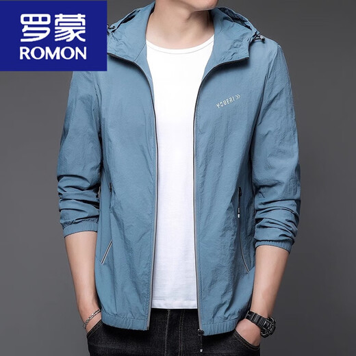 Romon Sommer lässige Sonnenschutzkleidung Männer dünne Outdoor-Kapuze UV Sonnenschutz Kleidung Herrenjacke N9929 Beige L 175 120-135Jin [Jin ist gleich 0,5 kg]