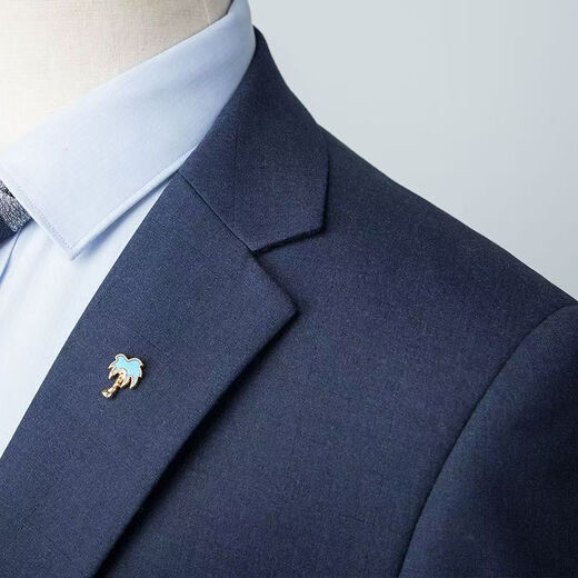 Pierre Cardin light luxury formal suit suit men's three-piece business casual suit spring and summer groom wedding dress knitted navy blue (suit + trousers) two-piece suit L (120-135Jin Jin equals 0.5 kg)