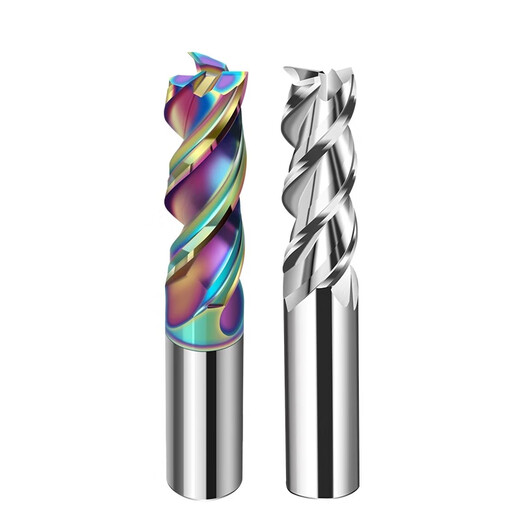 60-degree three-edged tungsten steel aluminum milling cutter U-shaped groove alloy special colorful coating high-gloss extended CNC CNC tool D10*30*10*75L*3F colorful U-shaped groove