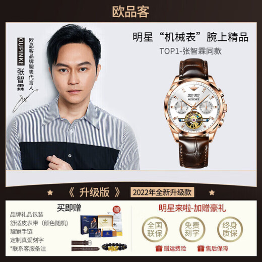 
European Pinke Swiss certified brand watches for men fully automatic mechanical watches luminous hollow flywheels for men gifts business watches European Pinke-3291-brown leather rose shell white surface