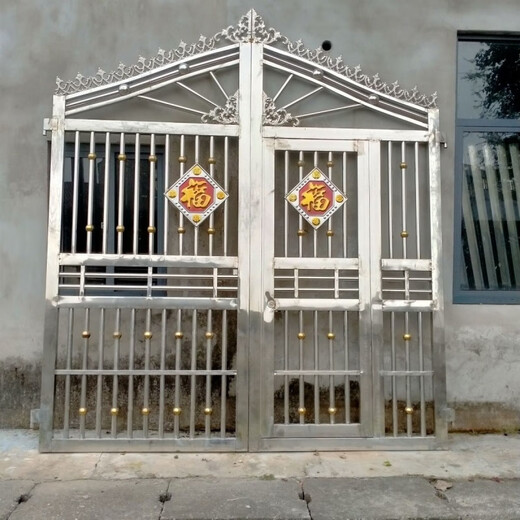 Qinkai double door courtyard stainless steel yard European style door country villa rural door double door fence yard door 201 2.5 meters