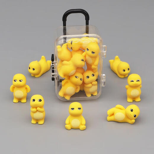 语森忆迷你卡通小奶龙公仔摆件模型桌面车载解压玩偶儿童玩具可爱小礼物 实色款可爱萌趣小奶龙30个装
