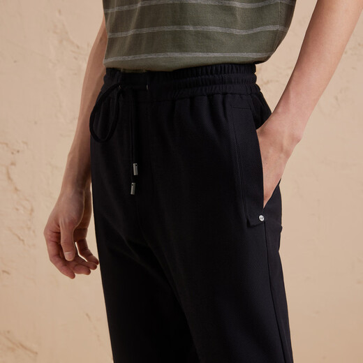 ERDOS pure cotton straight pants business workplace commuting style solid color men's trousers casual pants black S