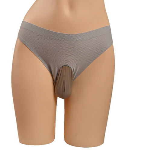 Supplies Men's Special 3D Seamless Breathable Mesh Thong European and American Style Men's Summer Nude Sexy Underwear Bombs Egg-packed L White 100-135Jin Jin is equal to 0.5kg