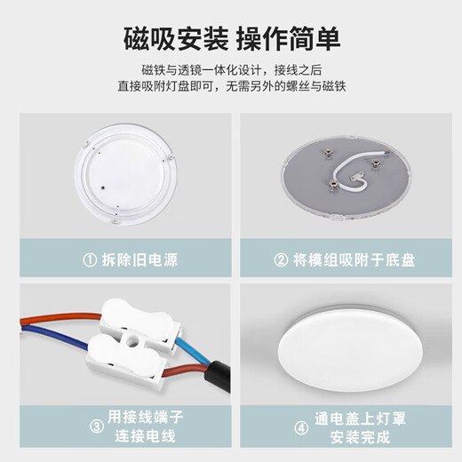 Foshan Lighting (FSL) LED lamp panel ceiling lamp wick round modified lamp panel modified light source ring replacement LED light bar module 18W/positive white light/upgraded model