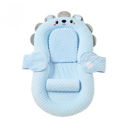 BORNPETAL bed-in-bed baby newborn baby anti-jump soothing bed slope sleeping pad bionic floor-standing wake-up soothing and sleeping artifact Blue Little Lion single bed + slope pad + toy rack