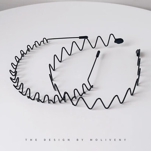 Danqin Men's Hairband Sports Face Washing Headband Boys Pressed Hairpin Hairband Women's Non-Stretching Men's Fixed Hair Bundle 6MM Iron Wave Hairband