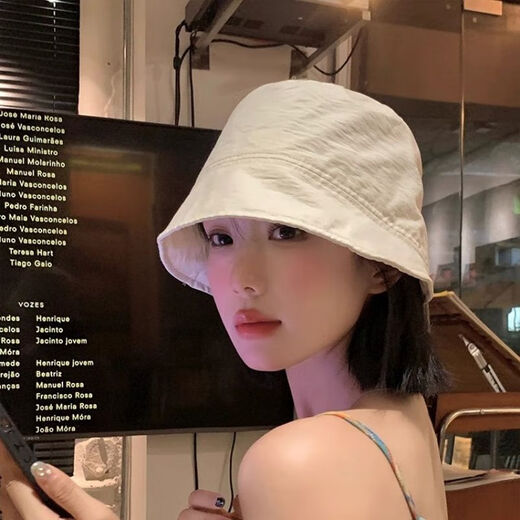 锡曼尘遮阳帽日系渔夫帽百搭夏季薄款显脸防晒遮阳太阳帽水桶盆帽帽子 卡其色