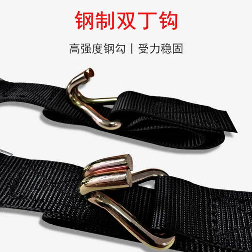 Speed ​​Feng Car Fixation d'artefacts à bagages Solte à cargaison Bundling Réglage du camion à serrage à double raccourci Double Tuck Resserrer 25 mm Black Double Tuck Hook [avec 3 mètres de long] Pack de 2 pièces