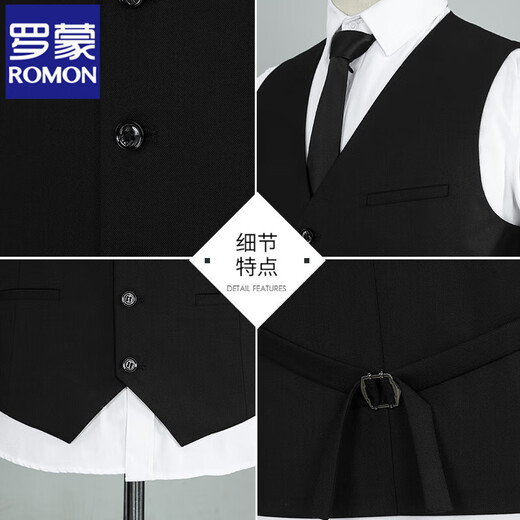 ROMON (ROMON) suit vest men 2025 business casual professional vest groom best man wedding vest brother group 801 grey (single vest) 2XL 185