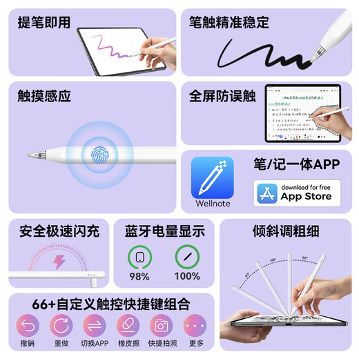 艾卓吉尔IDG500电容笔iPad笔applepencil苹果pro/mini/air/iPad通用触控笔防误触屏手写笔信号调节倾斜压感 精灵白