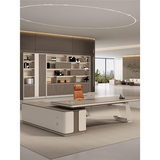 Shusheng boss desk light luxury high-end president simple modern executive desk business luxury manager office home new product table light luxury 2.4 meters * 0.9 meters + side cabinet