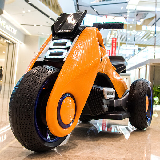 Bedoqi children's electric motorcycle tricycle for girls and boys charging double birthday gift baby toy car can sit on white