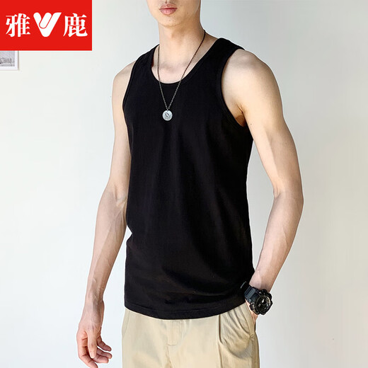 
Yalu 3-piece men's vest for men 100% pure cotton sports base sweat-absorbing trendy sleeveless sweat shirt men [black + white + gray]-pure cotton style 2XL Recommended 120-150Jin [Jin equals 0.5 kg]
