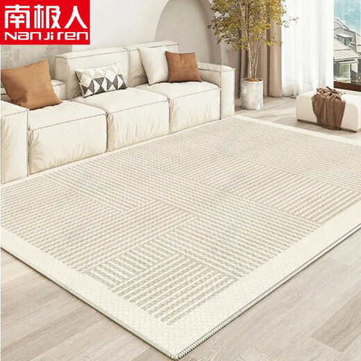 Antarctic Belgian velvet living room carpet coffee table blanket modern simple light luxury Nordic household floor mats dirt-resistant and easy to take care of CH-C359-Belgian velvet cotton bottom thickened 140*200CM spot new upgraded three-proof fabric