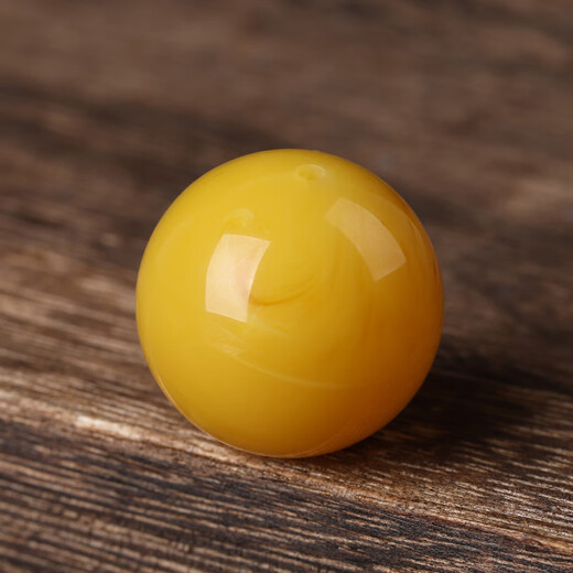 Yumeihe Natural Beeswax Round Beads Single Beads Loose Beads Old Beeswax Single Beads Toy Bracelet Accessories with Beads Diamond Accessories Complete Collection Chicken Oil Yellow 12mm 1 Piece