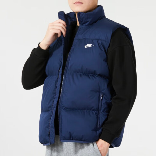 耐克（NIKE）棉服男装秋季新款户外跑步服防风保暖马甲背心外套 FB7374-410藏青蓝 XL