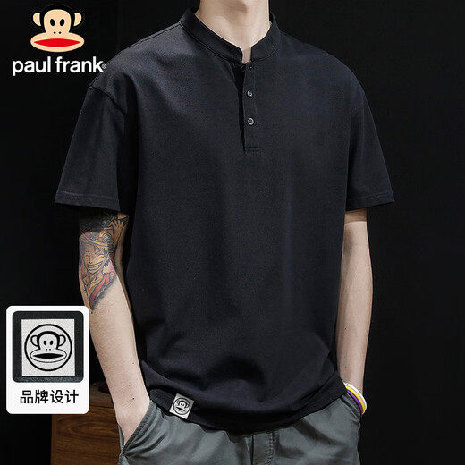 大嘴猴（paul frank）短袖男士Polo衫夏季短袖t恤男休闲潮牌体恤上衣男装 黑色 XL 