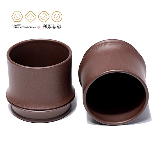 Centennial Liyong Yixing pure handmade purple clay cup original mineral purple mud bamboo segment master cup Kung Fu tea set tea cup tea cup